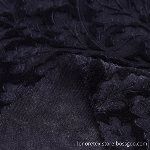 Polyester Spandex Knit Embossed Velvet Fabric